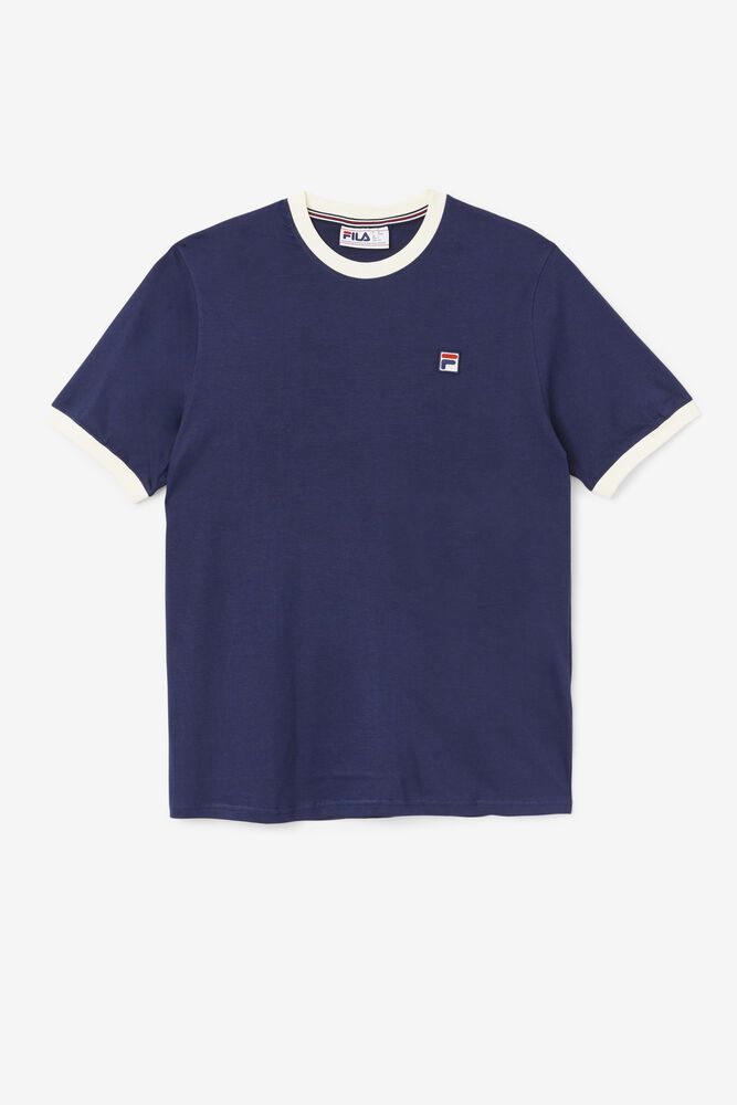 Fila Marconi Ringer Navy T-Shirt Mens - NZ 41359-OFIL